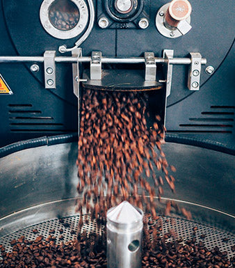 Coffee beans in machinery